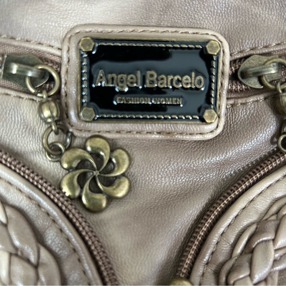 ANGEL BARCELO Angel Kiss Women’s HoboBag Handbag Coffee Bronze Multi Compartment - Picture 4 of 16